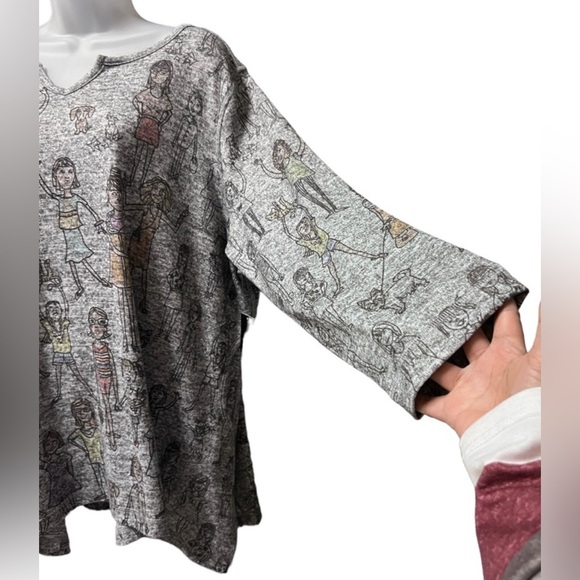 NWT Ali Miles Women’s Heather Gray/Black "GIRL POWER" Knit Tunic Top Siz… - Picture 3 of 9